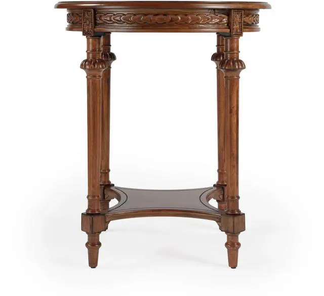 Alt view image 6 of 7 - Hellinger Round End Table in Medium Brown 6162101