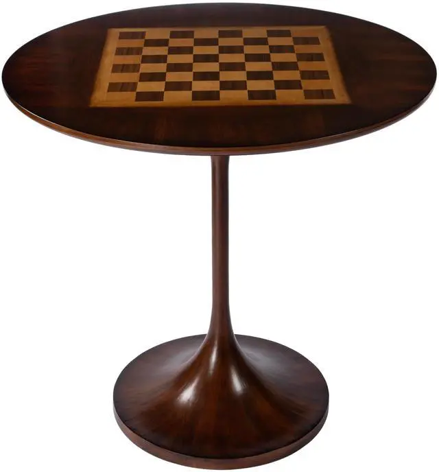 Main image of Francis 30" Round Pedestal Game Table in Medium Brown 5717011