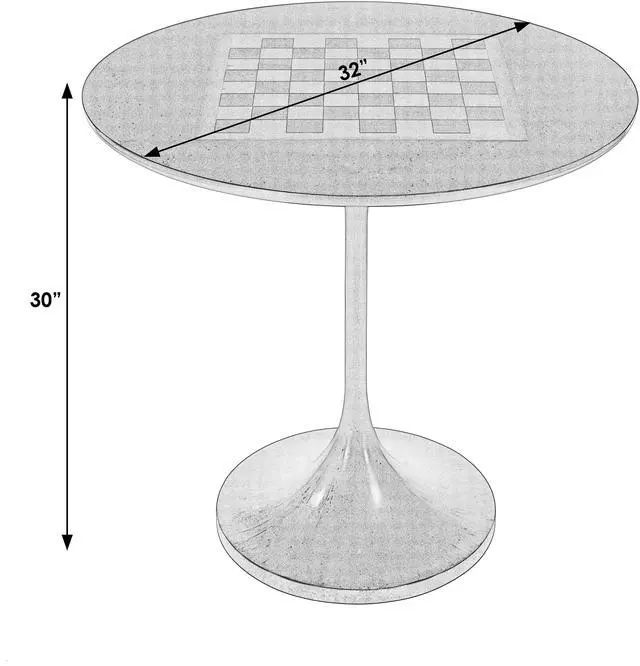 Alt view image 3 of 5 - Francis 30" Round Pedestal Game Table in Medium Brown 5717011