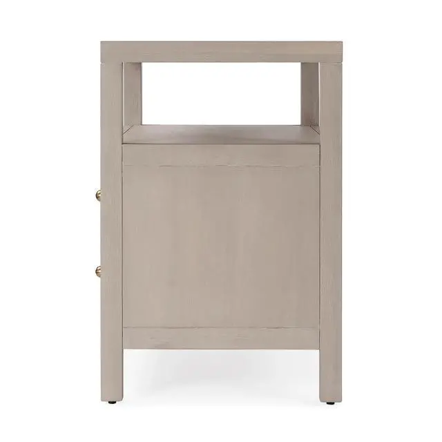 Alt view image 4 of 7 - Nora 2-Drawer Wide Nightstand in Taupe 5732450