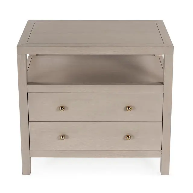 Alt view image 6 of 7 - Nora 2-Drawer Wide Nightstand in Taupe 5732450