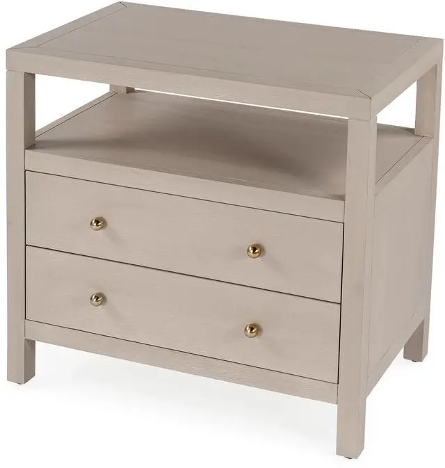 Main image of Nora 2-Drawer Wide Nightstand in Taupe 5732450