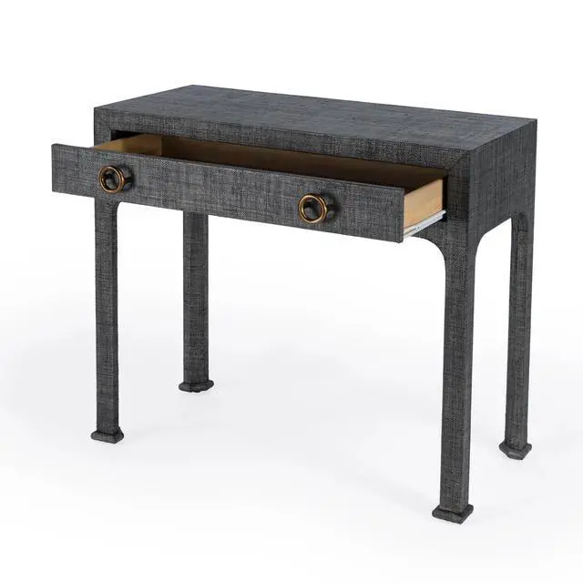 Alt view image 6 of 6 - Chatham Raffia Console Table in Charcoal 9146420