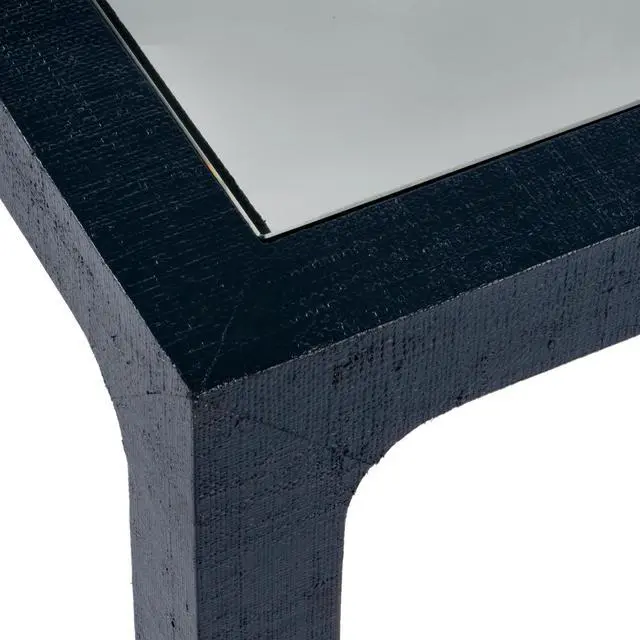 Alt view image 4 of 7 - Chatham Glass and Raffia Square 36" Coffee Table in Charcoal 9153420