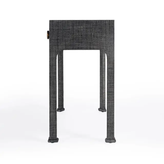Alt view image 4 of 6 - Chatham Raffia Console Table in Charcoal 9146420