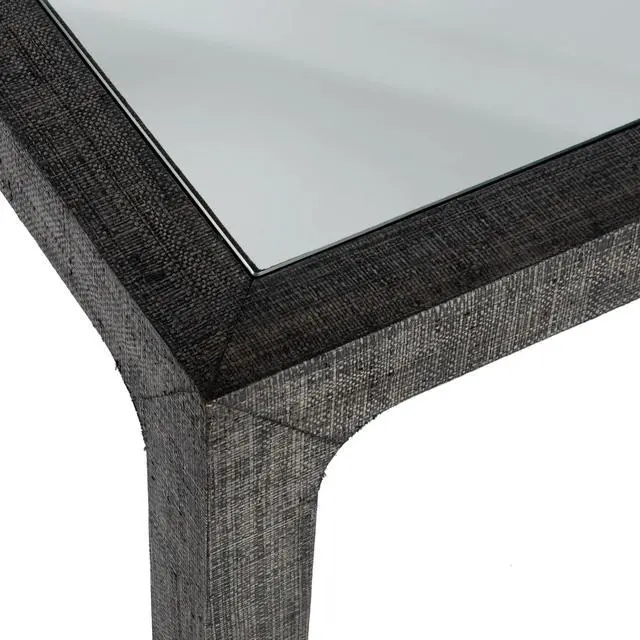 Alt view image 6 of 7 - Chatham Glass and Raffia Square 36" Coffee Table in Charcoal 9153420