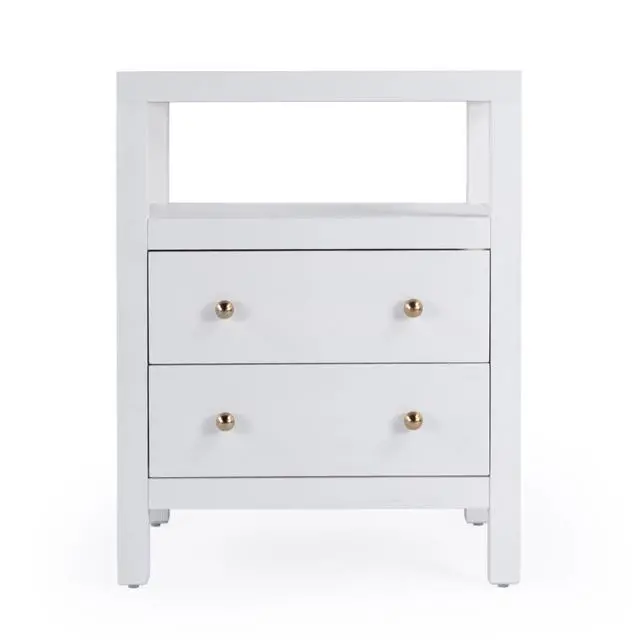 Alt view image 2 of 7 - Nora 2-Drawer Nightstand in White 5734477