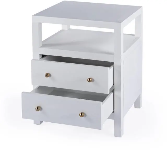 Alt view image 4 of 7 - Nora 2-Drawer Nightstand in White 5734477
