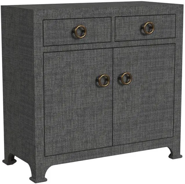 Alt view image 2 of 6 - Chatham 2-Drawer Raffia Cabinet in Charcoal 9151420