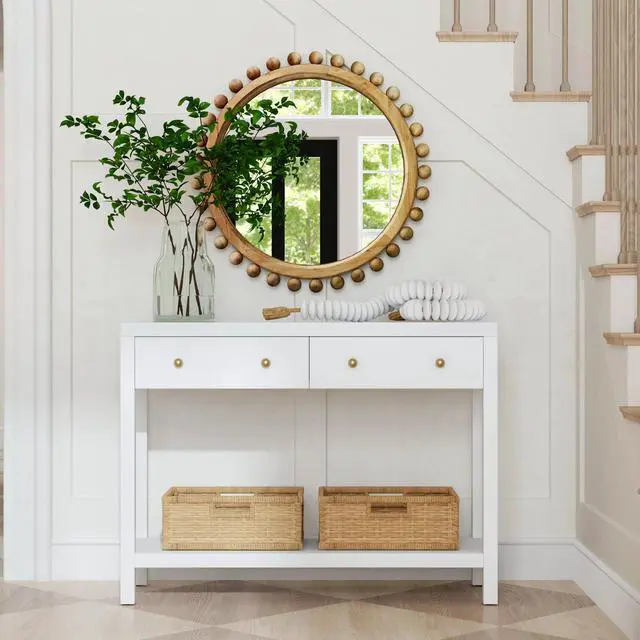 Alt view image 2 of 6 - Nora 2 Drawer Console Table in White 5739477