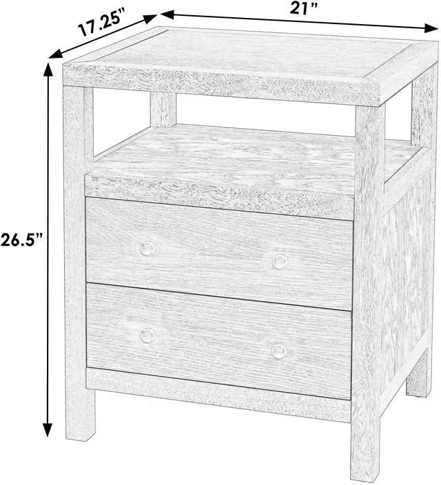 Alt view image 6 of 7 - Nora 2-Drawer Nightstand in White 5734477