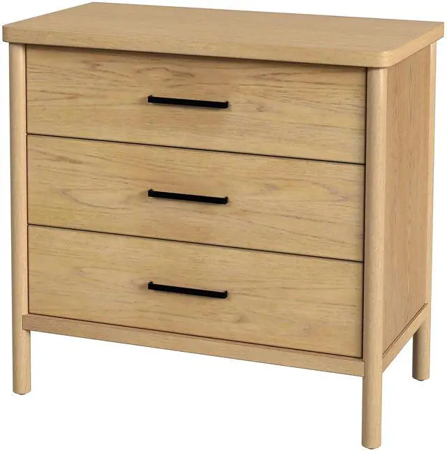 Main image of Lennon 3 Drawer Rounded Leg Dresser in Light Brown 5754473