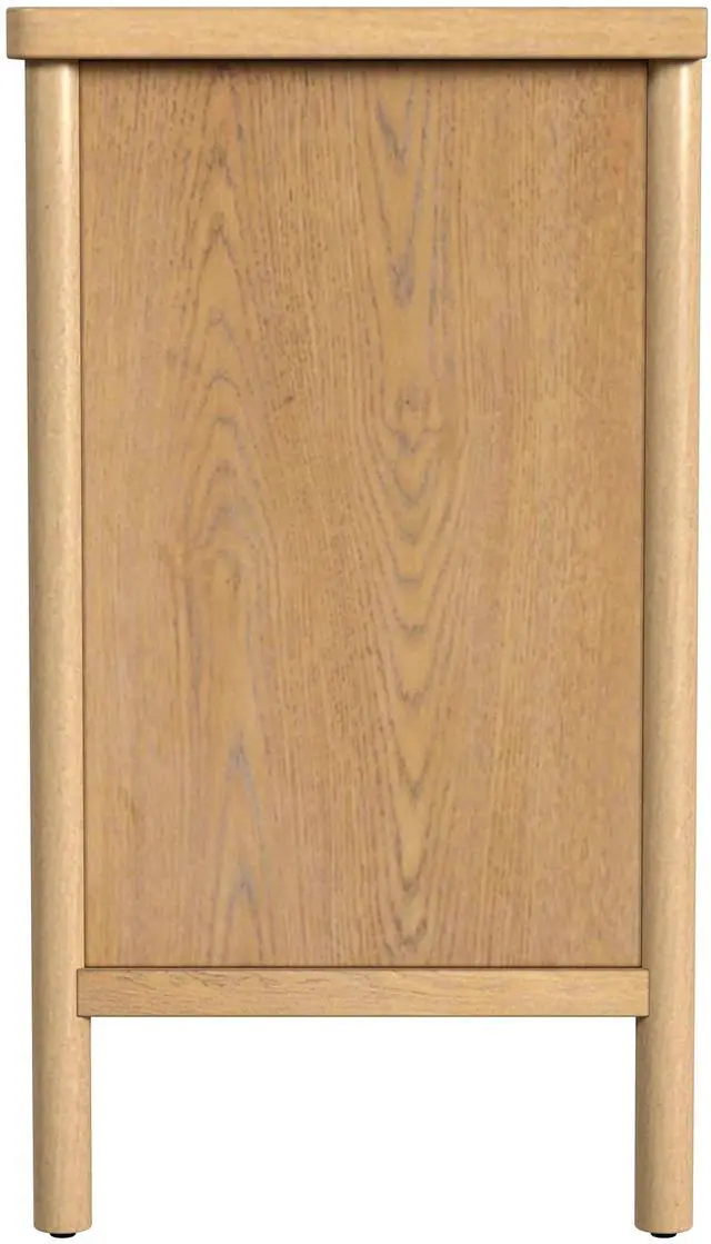Alt view image 7 of 7 - Lennon 3 Drawer Rounded Leg Dresser in Light Brown 5754473