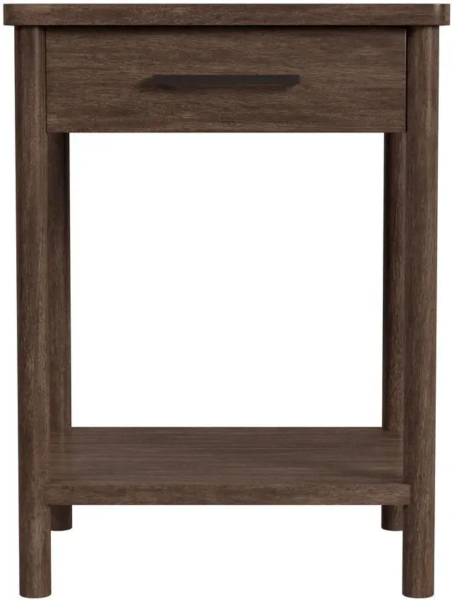 Alt view image 7 of 7 - Lennon 1 Drawer Rounded Leg Nightstand in Brown 5756474