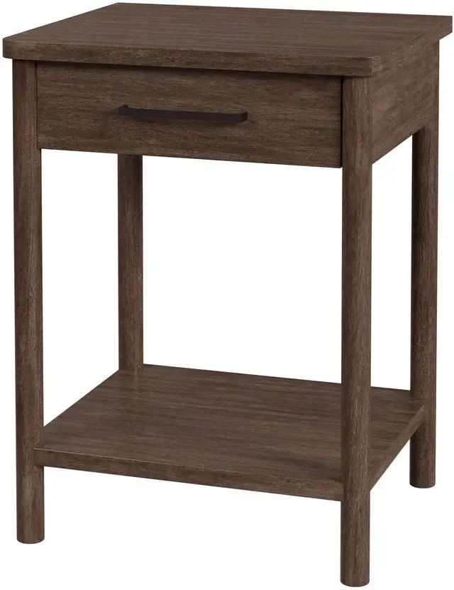 Main image of Lennon 1 Drawer Rounded Leg Nightstand in Brown 5756474