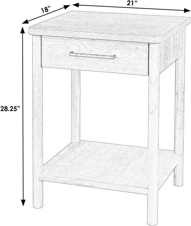 Alt view image 5 of 7 - Lennon 1 Drawer Rounded Leg Nightstand in Brown 5756474