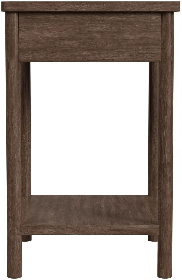 Alt view image 4 of 7 - Lennon 1 Drawer Rounded Leg Nightstand in Brown 5756474