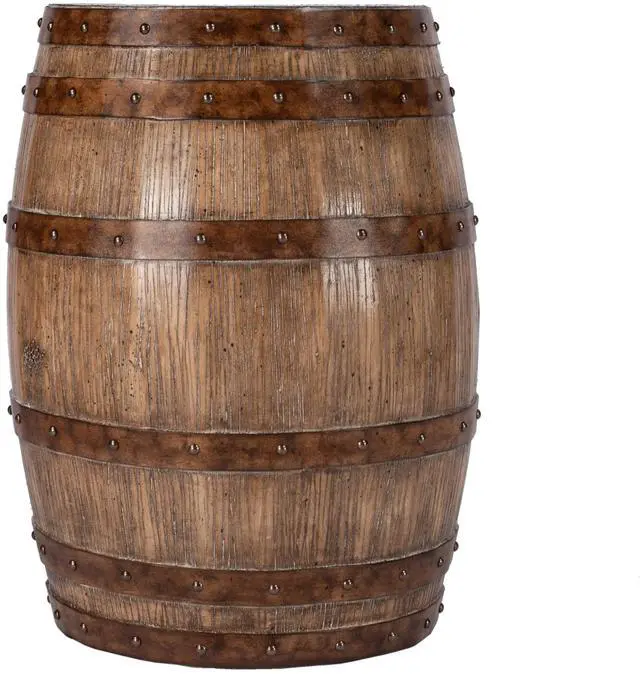 Alt view image 7 of 7 - Lovell Rustic Barrel Side Table in Medium Brown 6044245