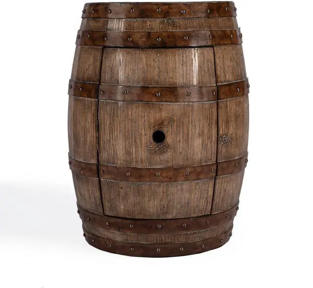 Alt view image 5 of 7 - Lovell Rustic Barrel Side Table in Medium Brown 6044245