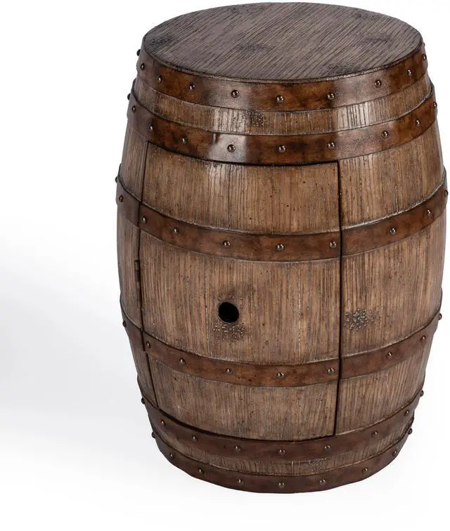 Main image of Lovell Rustic Barrel Side Table in Medium Brown 6044245