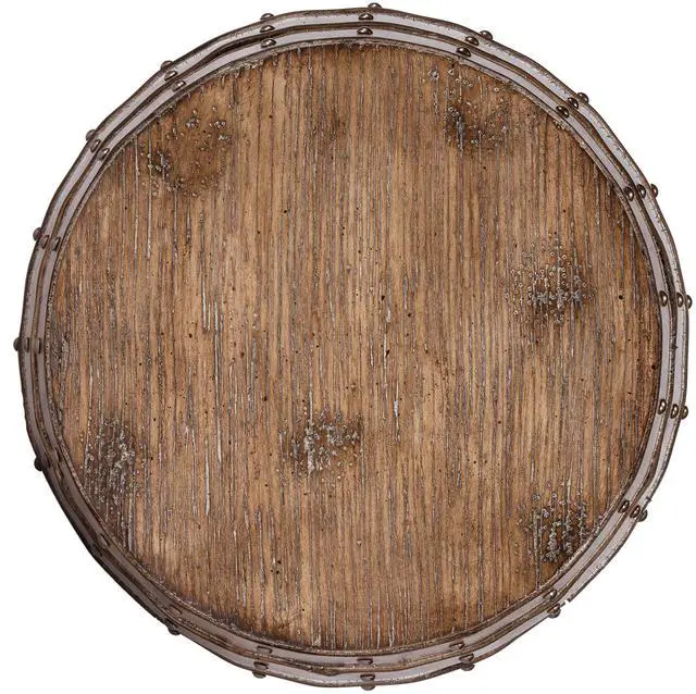 Alt view image 3 of 7 - Lovell Rustic Barrel Side Table in Medium Brown 6044245