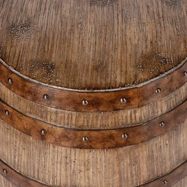 Alt view image 4 of 7 - Lovell Rustic Barrel Side Table in Medium Brown 6044245