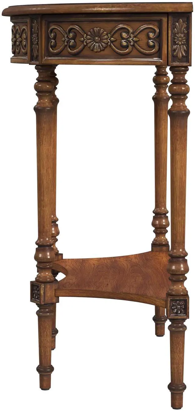 Alt view image 2 of 7 - Danelle Demilune Console Table in Medium Brown 7027011