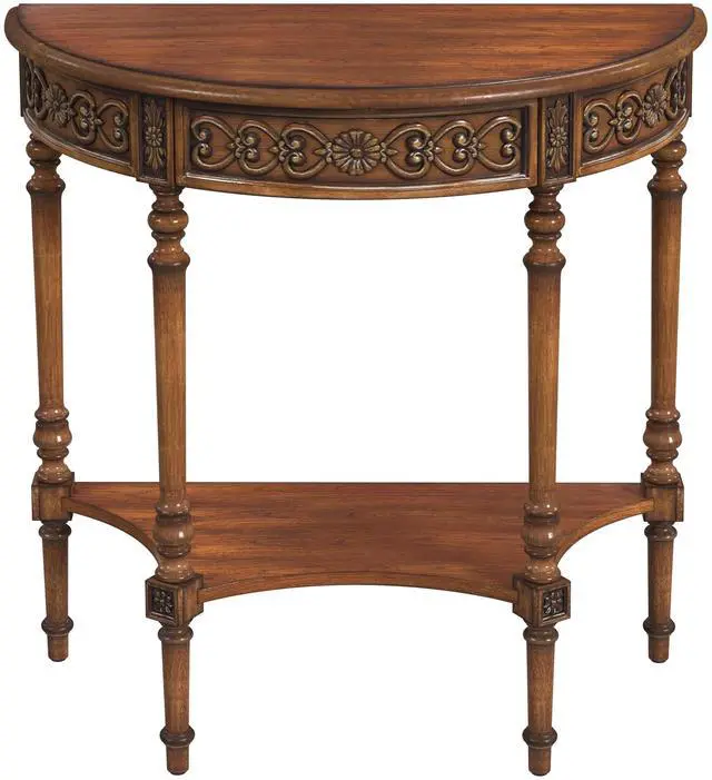 Main image of Danelle Demilune Console Table in Medium Brown 7027011