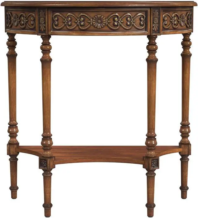 Alt view image 6 of 7 - Danelle Demilune Console Table in Medium Brown 7027011