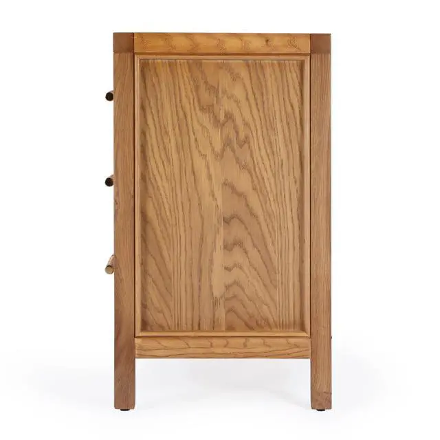 Alt view image 5 of 7 - Mesa Cane and Solid Wood 3 Drawer Chest in Natural 9750438