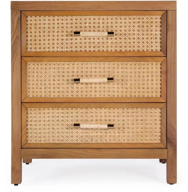 Alt view image 6 of 7 - Mesa Cane and Solid Wood 3 Drawer Chest in Natural 9750438