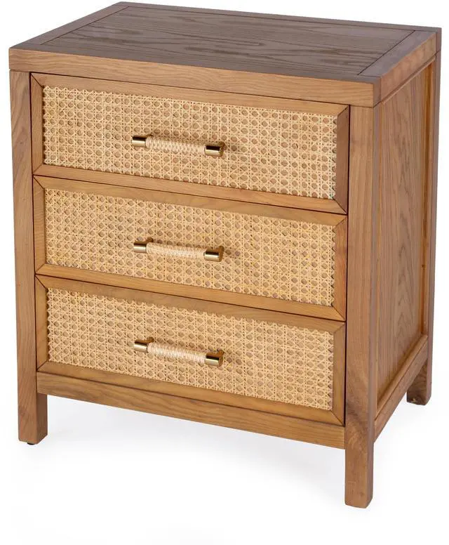 Main image of Mesa Cane and Solid Wood 3 Drawer Chest in Natural 9750438