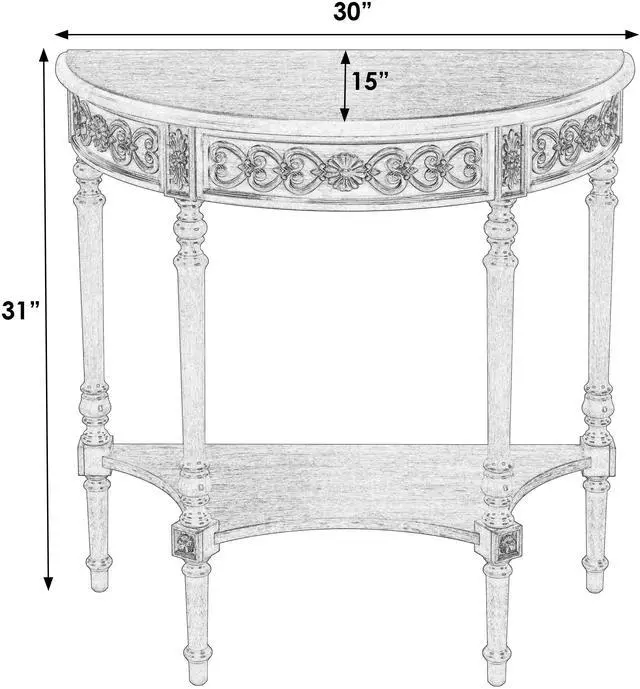 Alt view image 6 of 7 - Danielle 30" Demilune Console Table in Beige 7027424