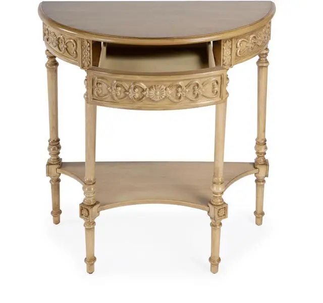 Alt view image 7 of 7 - Danielle 30" Demilune Console Table in Beige 7027424