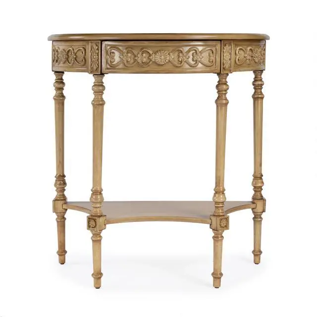 Alt view image 5 of 7 - Danielle 30" Demilune Console Table in Beige 7027424