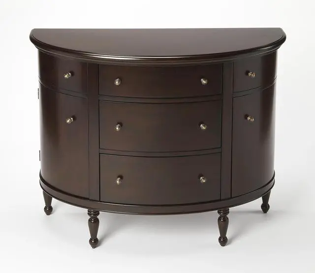 Main image of Bedford Mahogany Demilune Console Table in Dark Brown 9347379