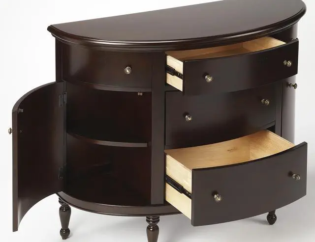 Alt view image 2 of 2 - Bedford Mahogany Demilune Console Table in Dark Brown 9347379