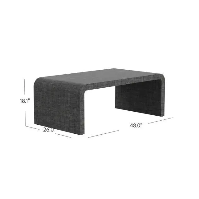 Alt view image 7 of 7 - Chatham Waterfall Charcoal Coffee Table in Charcoal 9744420