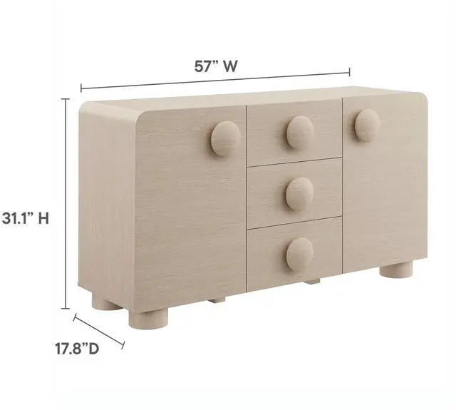 Alt view image 2 of 7 - Sonnet 57" Sideboard Storage Cabinet by Modway