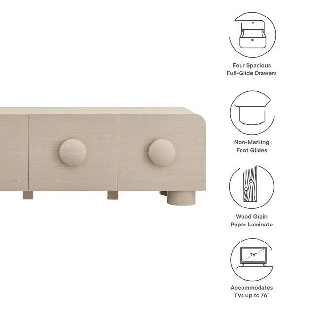 Alt view image 2 of 7 - Sonnet 69" Low Profile TV Stand by Modway EEI-7011