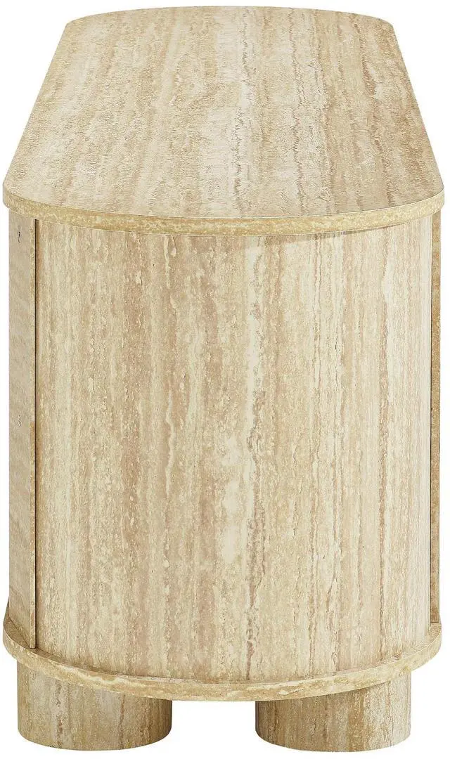 Alt view image 4 of 7 - Overture 63? Oval Faux Travertine TV Stand by Modway EEI-7016-TRA