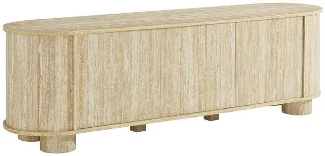 Main image of Overture 63? Oval Faux Travertine TV Stand by Modway EEI-7016-TRA