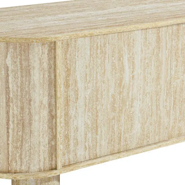 Alt view image 7 of 7 - Overture 63? Oval Faux Travertine TV Stand by Modway EEI-7016-TRA