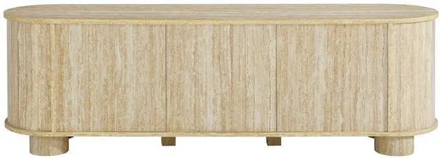 Alt view image 5 of 7 - Overture 63? Oval Faux Travertine TV Stand by Modway EEI-7016-TRA