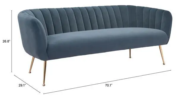 Alt view image 7 of 7 - Deco Sofa with Gold Accents
