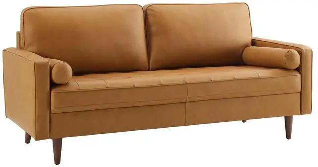 Main image of Valour Leather Sofa - Upholstered Faux Leather Sofa - 81" Sofa