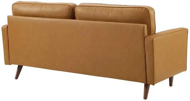 Alt view image 4 of 7 - Valour Leather Sofa - Upholstered Faux Leather Sofa - 81" Sofa