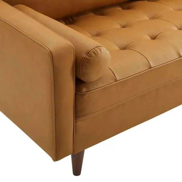 Alt view image 2 of 7 - Valour Leather Sofa - Upholstered Faux Leather Sofa - 81" Sofa