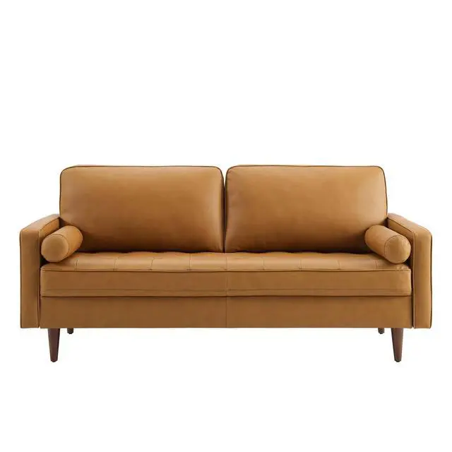 Alt view image 5 of 7 - Valour Leather Sofa - Upholstered Faux Leather Sofa - 81" Sofa