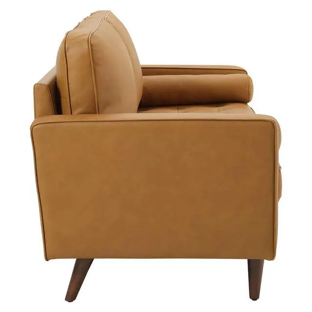 Alt view image 3 of 7 - Valour Leather Sofa - Upholstered Faux Leather Sofa - 81" Sofa